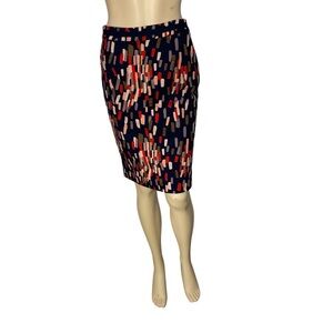 Boden Confetti‎ Navy Colorful Multicolor Pencil Skirt Women’s Size 4R